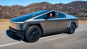 A tesla Cybertruck Italy on road