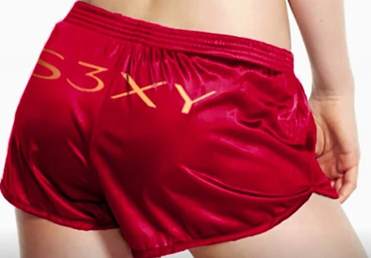 red satin short by the comapany of Cybertruck